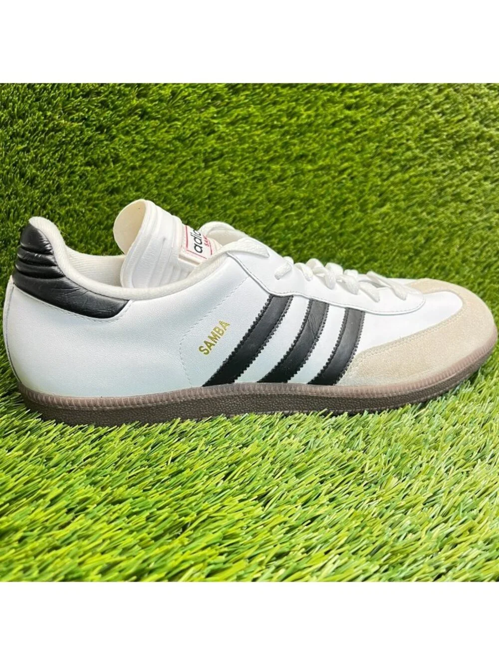 Adidas Samba Classic Mens Size 13 White Black Athletic Leather Shoes Sneakers
